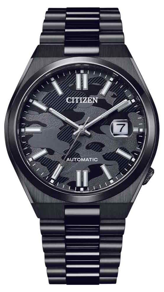 Buy Shop Citizen Tsuyosa Automatic Camouflage Black Dial Black Steel Strap Watch For Men - NJ0155-87E USA Online