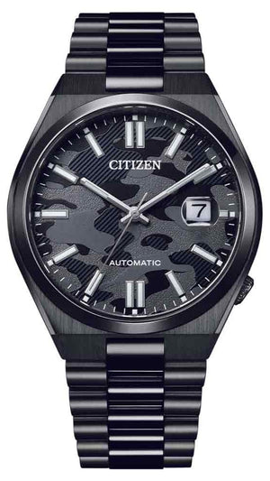 Buy Shop Citizen Tsuyosa Automatic Camouflage Black Dial Black Steel Strap Watch For Men - NJ0155-87E USA Online
