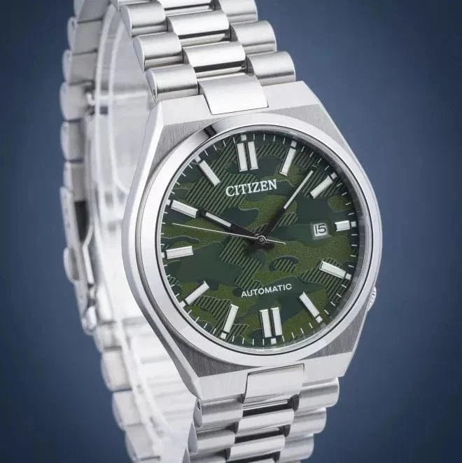 Buy Shop Citizen Tsuyosa Automatic Camouflage Green Dial Silver Steel Strap Watch For Men - NJ0159-86X USA Online