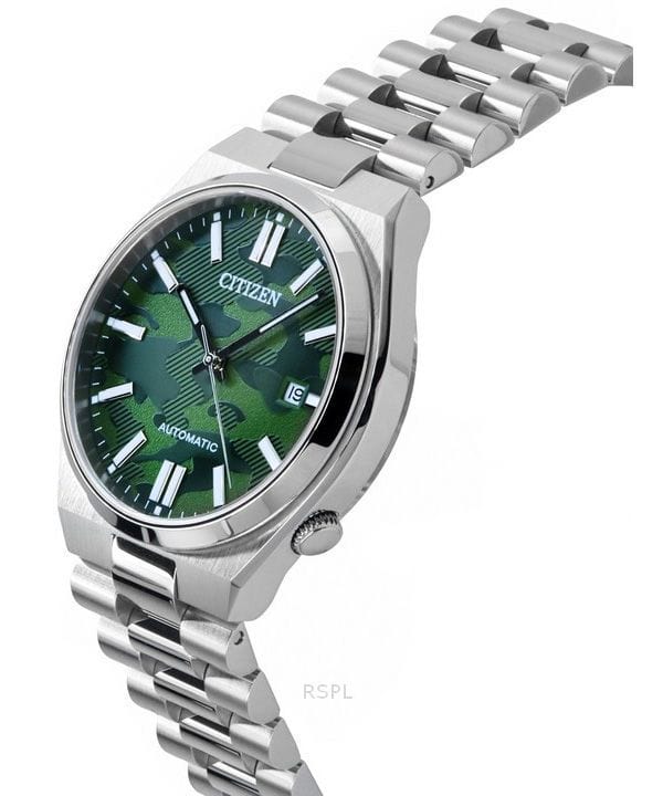 Buy Shop Citizen Tsuyosa Automatic Camouflage Green Dial Silver Steel Strap Watch For Men - NJ0159-86X USA Online