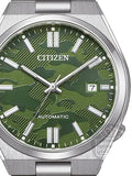 Buy Shop Citizen Tsuyosa Automatic Camouflage Green Dial Silver Steel Strap Watch For Men - NJ0159-86X USA Online