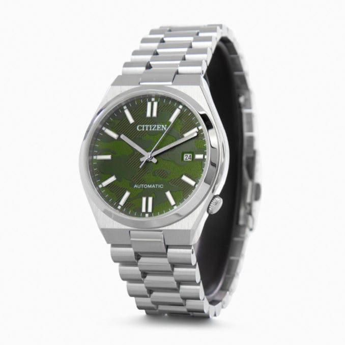 Buy Shop Citizen Tsuyosa Automatic Camouflage Green Dial Silver Steel Strap Watch For Men - NJ0159-86X USA Online
