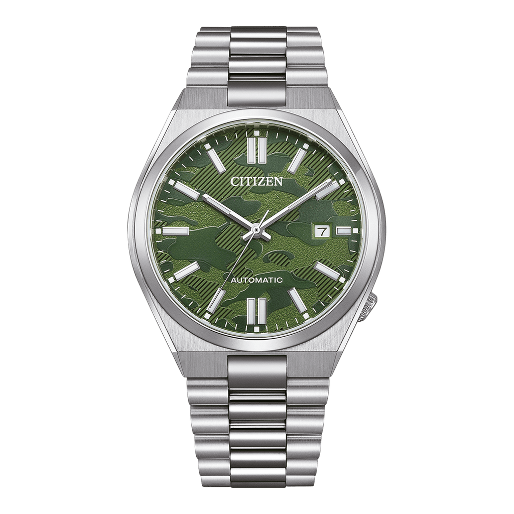 Buy Shop Citizen Tsuyosa Automatic Camouflage Green Dial Silver Steel Strap Watch For Men - NJ0159-86X USA Online