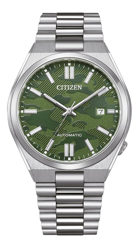 Buy Shop Citizen Tsuyosa Automatic Camouflage Green Dial Silver Steel Strap Watch For Men - NJ0159-86X USA Online