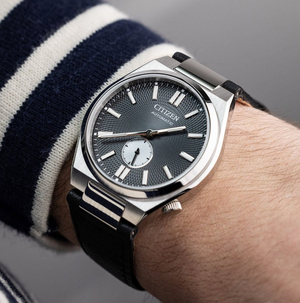 Buy Shop Citizen Tsuyosa Automatic Grey Dial Black Leather Strap Watch for Men - NK5010-01H USA Online