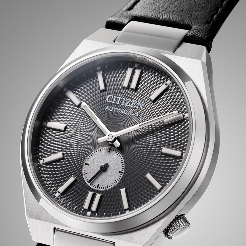 Buy Shop Citizen Tsuyosa Automatic Grey Dial Black Leather Strap Watch for Men - NK5010-01H USA Online