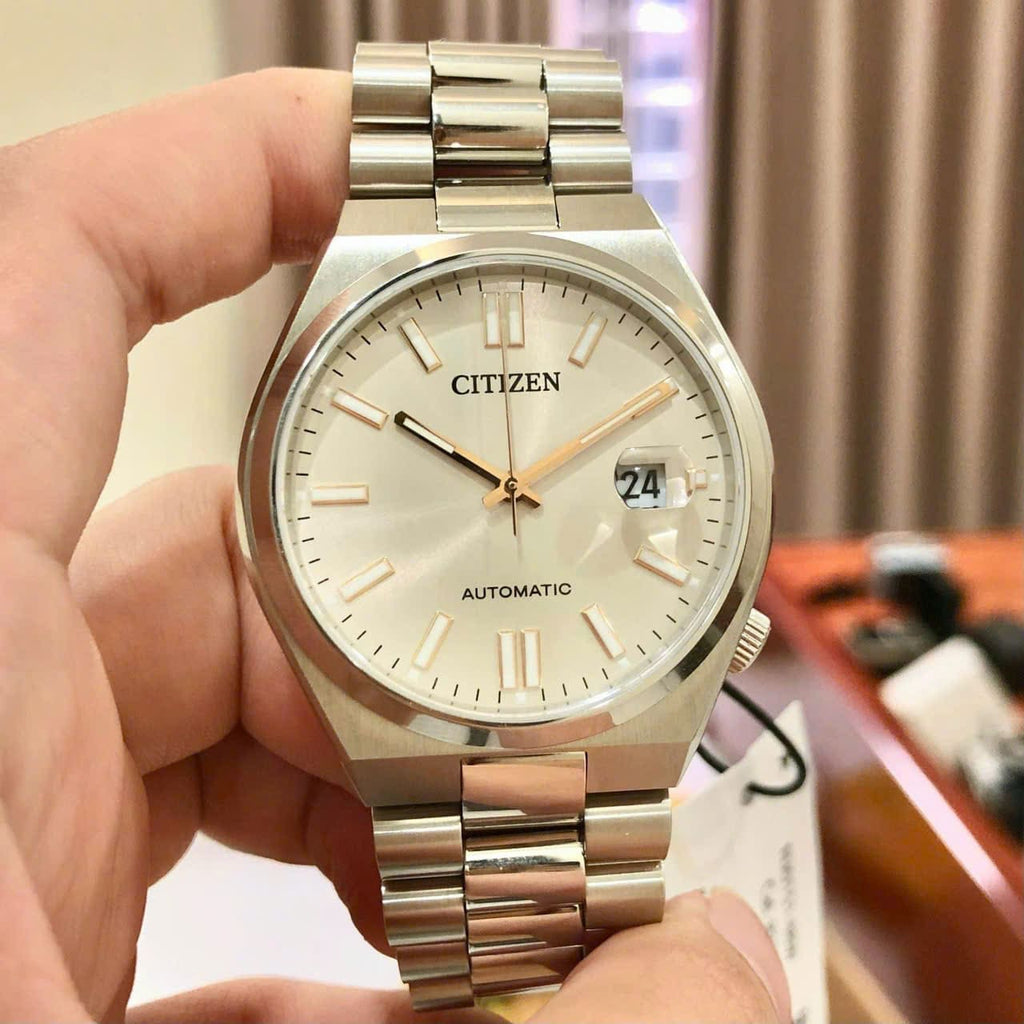 Buy Shop Citizen Tsuyosa Automatic Oatmeal White Dial Silver Steel Strap Watch For Men - NJ0151-88W USA Online
