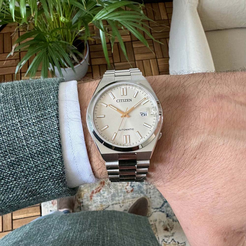 Buy Shop Citizen Tsuyosa Automatic Oatmeal White Dial Silver Steel Strap Watch For Men - NJ0151-88W USA Online