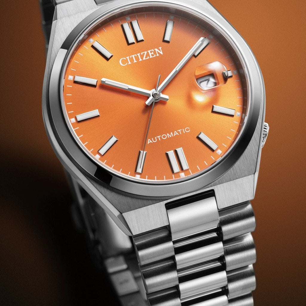 Buy Shop Citizen Tsuyosa Automatic Orange Dial Silver Steel Strap Watch For Men - NJ0151-88Z USA Online