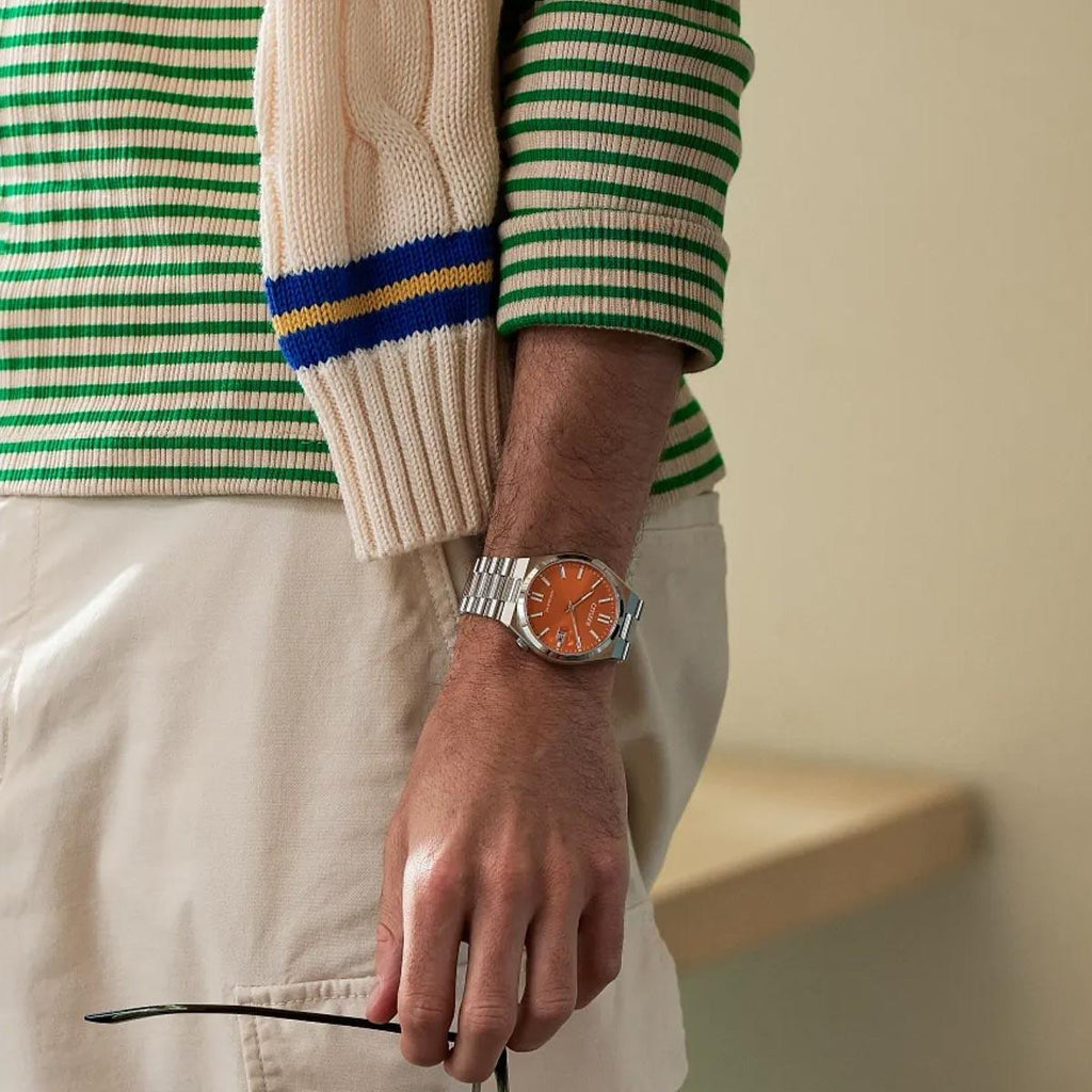 Buy Shop Citizen Tsuyosa Automatic Orange Dial Silver Steel Strap Watch For Men - NJ0151-88Z USA Online