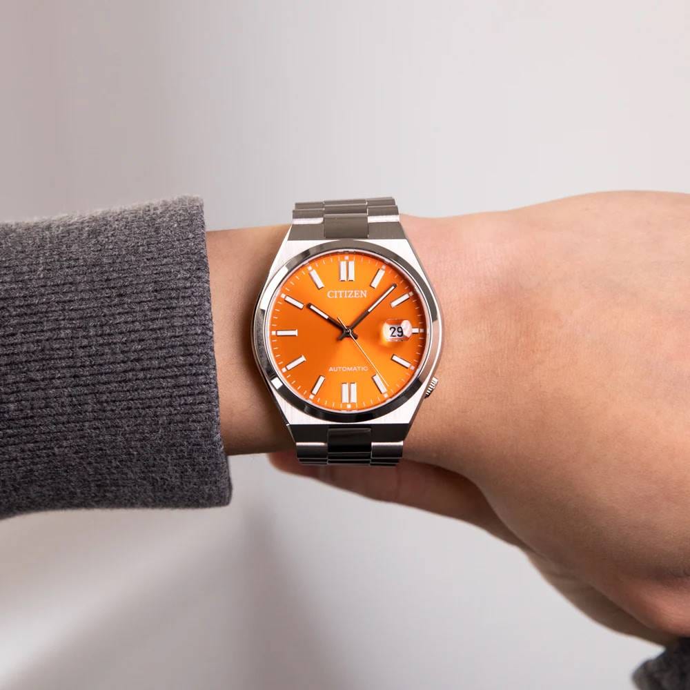 Buy Shop Citizen Tsuyosa Automatic Orange Dial Silver Steel Strap Watch For Men - NJ0151-88Z USA Online
