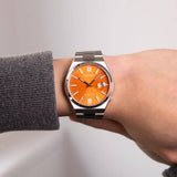 Buy Shop Citizen Tsuyosa Automatic Orange Dial Silver Steel Strap Watch For Men - NJ0151-88Z USA Online