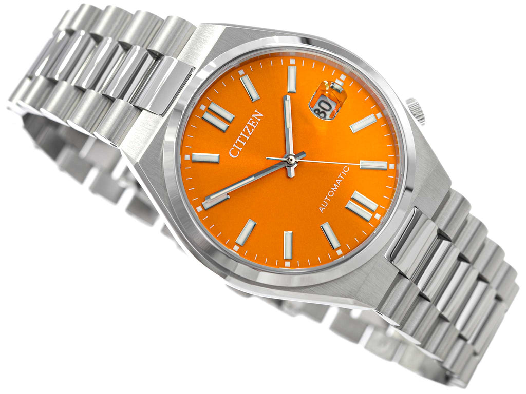 Buy Shop Citizen Tsuyosa Automatic Orange Dial Silver Steel Strap Watch For Men - NJ0151-88Z USA Online