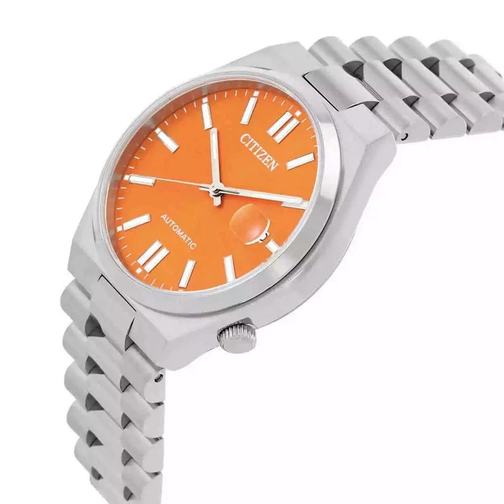 Buy Shop Citizen Tsuyosa Automatic Orange Dial Silver Steel Strap Watch For Men - NJ0151-88Z USA Online