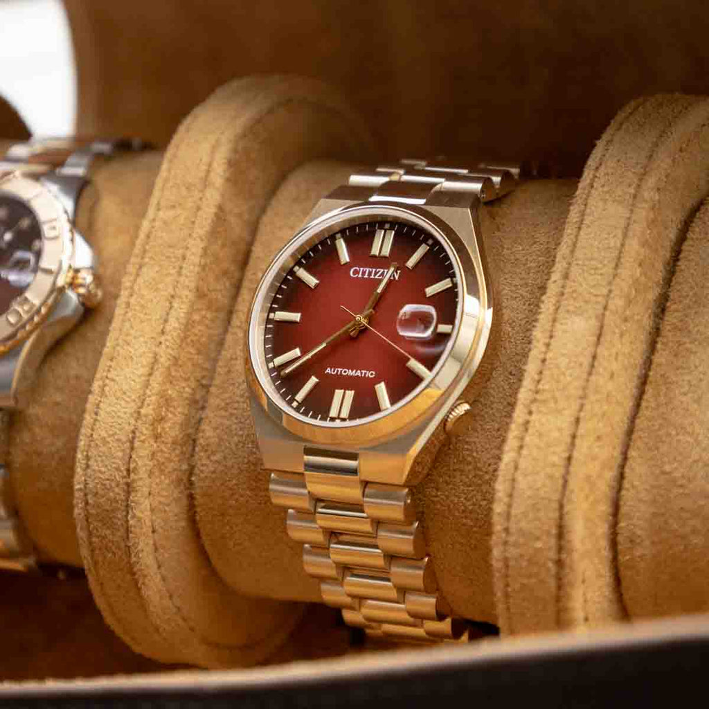 Buy Shop Citizen Tsuyosa Automatic Red Dial Gold Steel Strap Watch For Men - NJ0153-82X USA Online