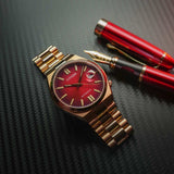 Buy Shop Citizen Tsuyosa Automatic Red Dial Gold Steel Strap Watch For Men - NJ0153-82X USA Online