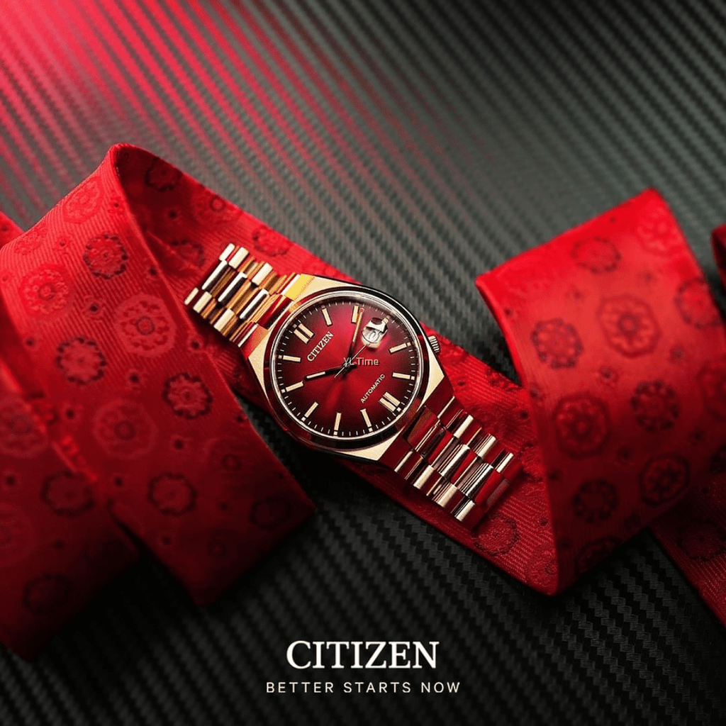 Buy Shop Citizen Tsuyosa Automatic Red Dial Gold Steel Strap Watch For Men - NJ0153-82X USA Online
