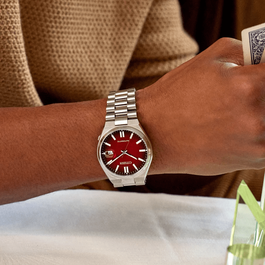 Buy Shop Citizen Tsuyosa Automatic Red Dial Silver Steel Strap Watch For Men - NJ0150-56W USA Online