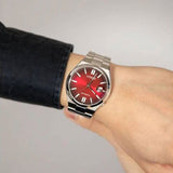 Buy Shop Citizen Tsuyosa Automatic Red Dial Silver Steel Strap Watch For Men - NJ0150-56W USA Online
