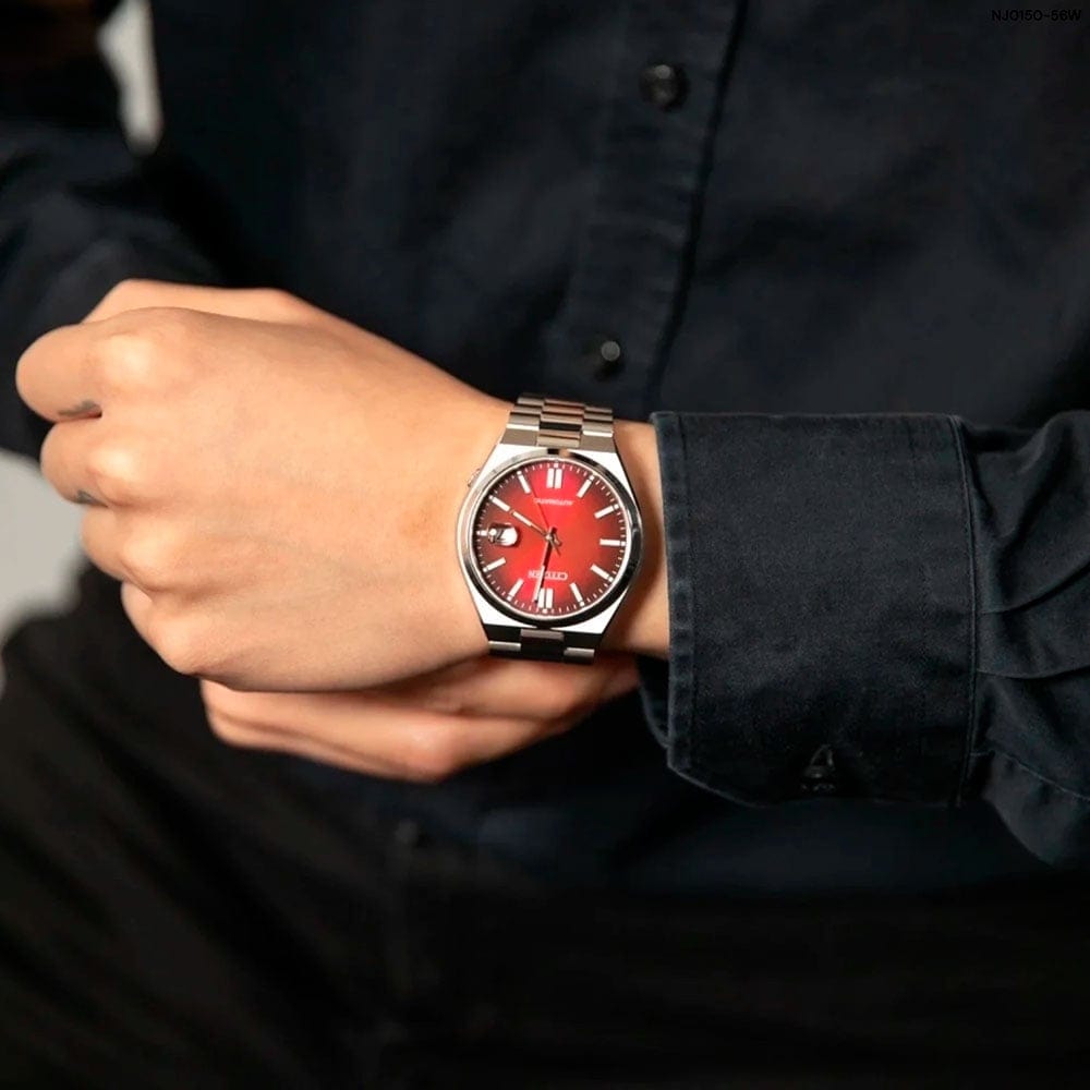 Buy Shop Citizen Tsuyosa Automatic Red Dial Silver Steel Strap Watch For Men - NJ0150-56W USA Online