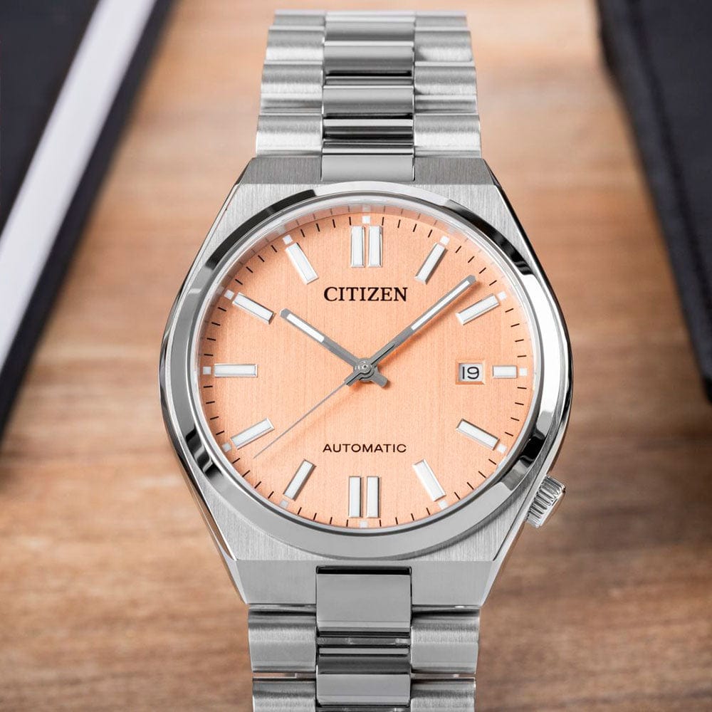 Buy Shop Citizen Tsuyosa Automatic Salmon Orange Dial Silver Steel Strap Watch For Men - NJ0159-86Z USA Online