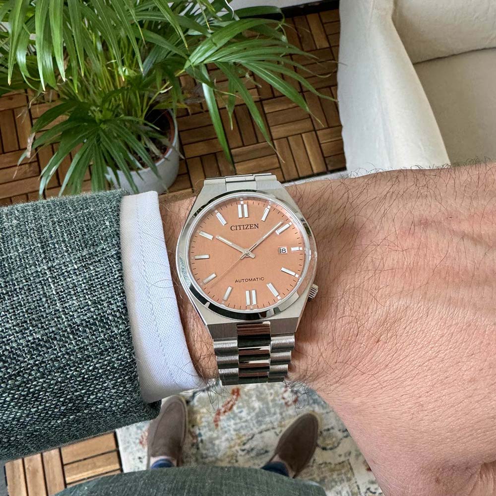 Buy Shop Citizen Tsuyosa Automatic Salmon Orange Dial Silver Steel Strap Watch For Men - NJ0159-86Z USA Online