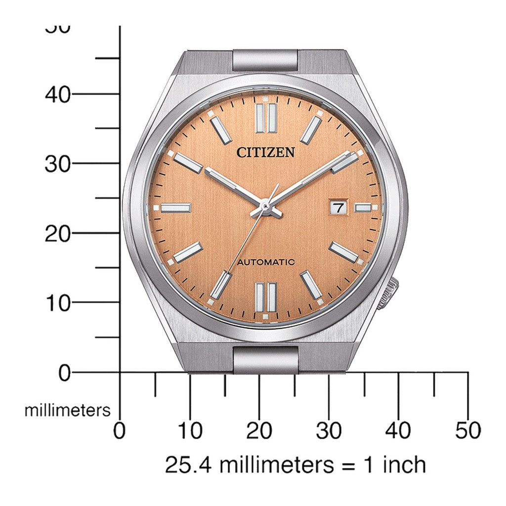 Buy Shop Citizen Tsuyosa Automatic Salmon Orange Dial Silver Steel Strap Watch For Men - NJ0159-86Z USA Online