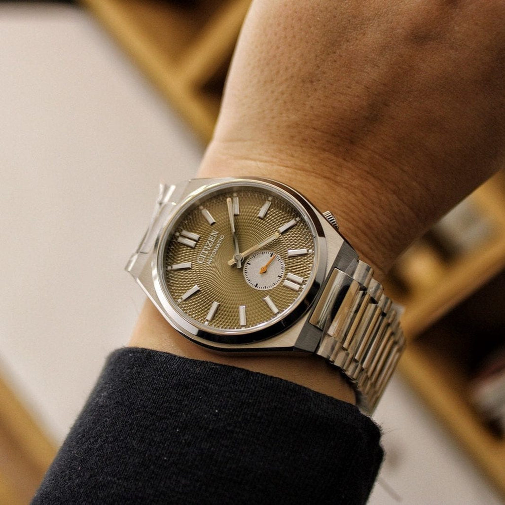 Buy Shop Citizen Tsuyosa Automatic Titanium Yellow Dial Silver Steel Strap Watch For Men - NK5010-51X USA Online