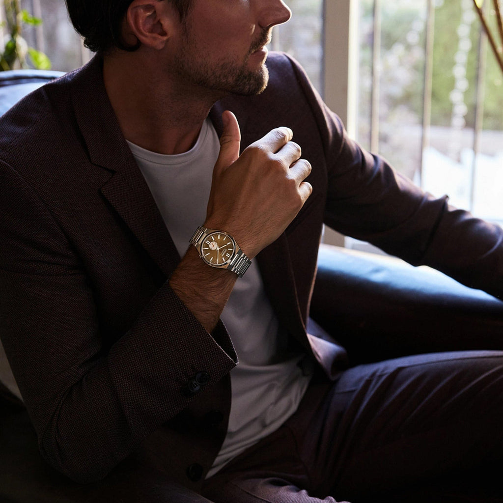 Buy Shop Citizen Tsuyosa Automatic Titanium Yellow Dial Silver Steel Strap Watch For Men - NK5010-51X USA Online