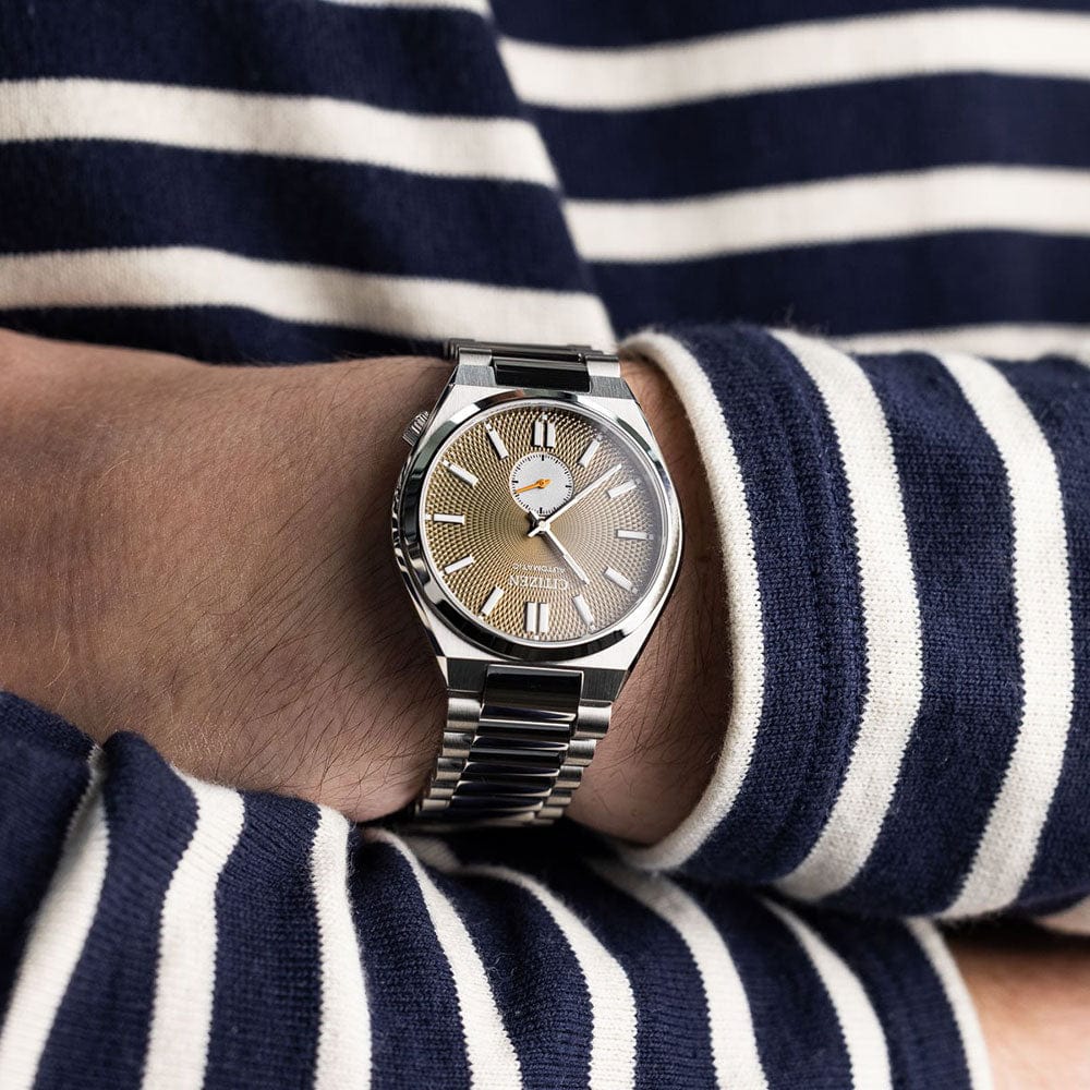 Buy Shop Citizen Tsuyosa Automatic Titanium Yellow Dial Silver Steel Strap Watch For Men - NK5010-51X USA Online