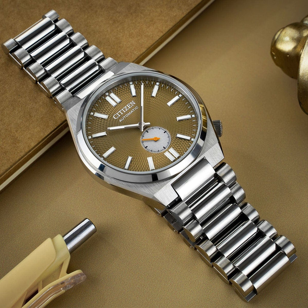 Buy Shop Citizen Tsuyosa Automatic Titanium Yellow Dial Silver Steel Strap Watch For Men - NK5010-51X USA Online