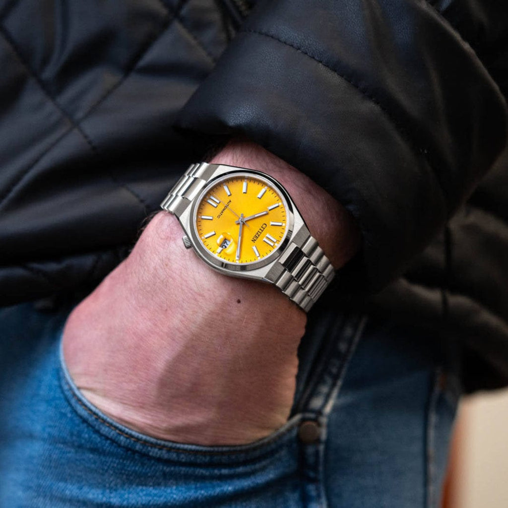 Buy Shop Citizen Tsuyosa Automatic Yellow Dial Silver Steel Strap Watch for Men - NJ0150-81Z USA Online