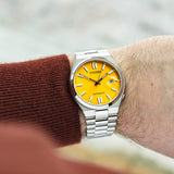 Buy Shop Citizen Tsuyosa Automatic Yellow Dial Silver Steel Strap Watch for Men - NJ0150-81Z USA Online