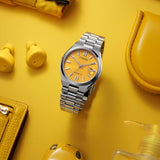 Buy Shop Citizen Tsuyosa Automatic Yellow Dial Silver Steel Strap Watch for Men - NJ0150-81Z USA Online