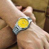 Buy Shop Citizen Tsuyosa Automatic Yellow Dial Silver Steel Strap Watch for Men - NJ0150-81Z USA Online