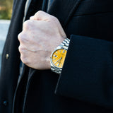 Buy Shop Citizen Tsuyosa Automatic Yellow Dial Silver Steel Strap Watch for Men - NJ0150-81Z USA Online