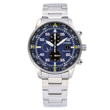 Buy Shop Citizen Eco Drive Chronograph Blue Dial Silver Stainless Steel Watch For Men - CA0690-88L USA Online
