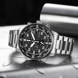 Buy Shop Citizen Eco Drive Chronograph Black Dial Silver Steel Strap Watch For Men - CA0690-88E USA Online