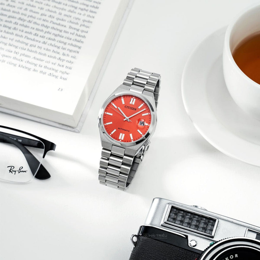 Buy Shop Citizen x Pantone Automatic Blazing Red Dial Silver Steel Strap Watch For Men - NJ0158-89W USA Online