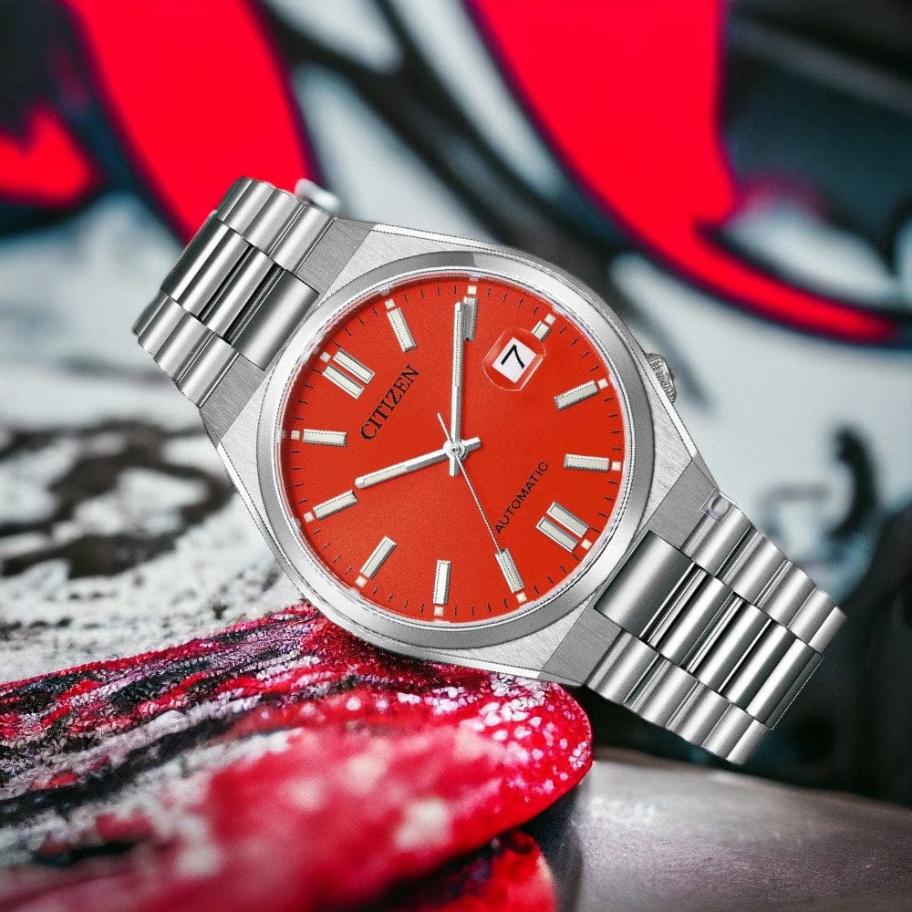 Buy Shop Citizen x Pantone Automatic Blazing Red Dial Silver Steel Strap Watch For Men - NJ0158-89W USA Online