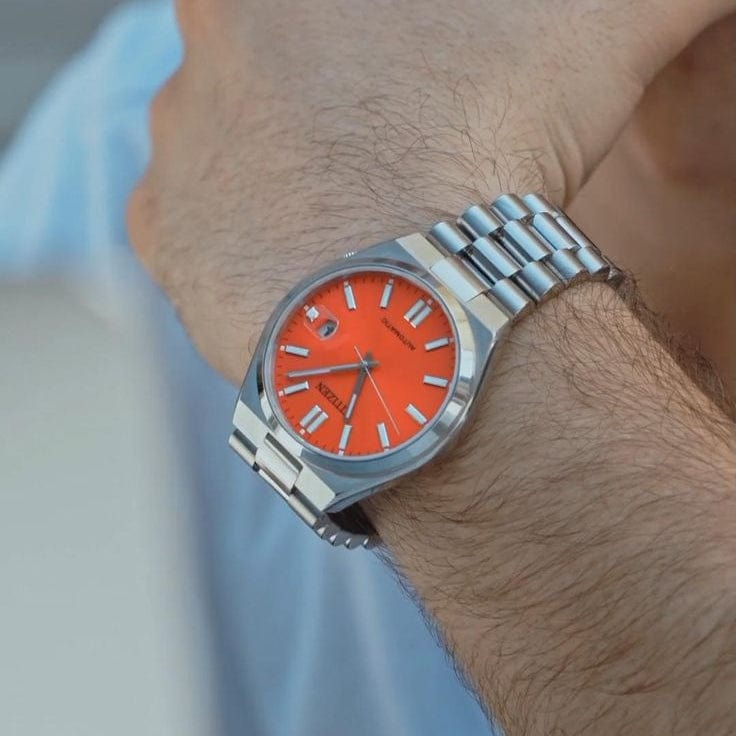 Buy Shop Citizen x Pantone Automatic Blazing Red Dial Silver Steel Strap Watch For Men - NJ0158-89W USA Online