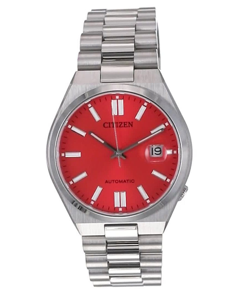 Buy Shop Citizen x Pantone Automatic Blazing Red Dial Silver Steel Strap Watch For Men - NJ0158-89W USA Online