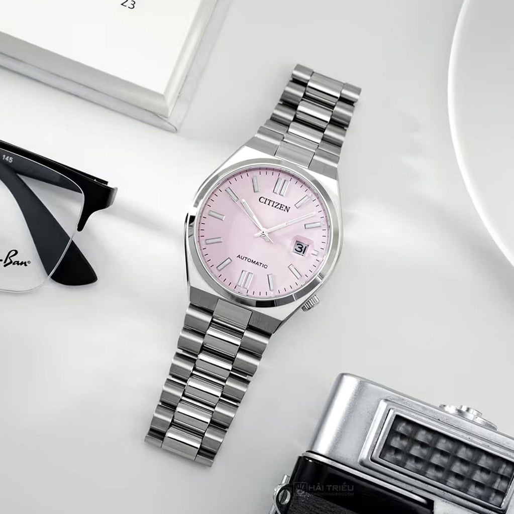 Buy Shop Citizen x Pantone Automatic Dreamy Pink Dial Silver Steel Strap Watch For Men - NJ0158-89X USA Online