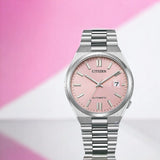 Buy Shop Citizen x Pantone Automatic Dreamy Pink Dial Silver Steel Strap Watch For Men - NJ0158-89X USA Online