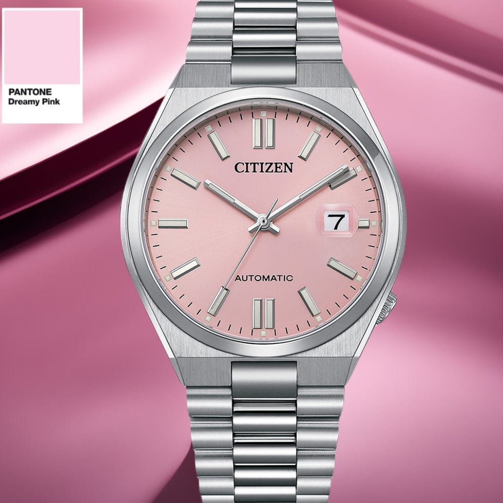 Buy Shop Citizen x Pantone Automatic Dreamy Pink Dial Silver Steel Strap Watch For Men - NJ0158-89X USA Online
