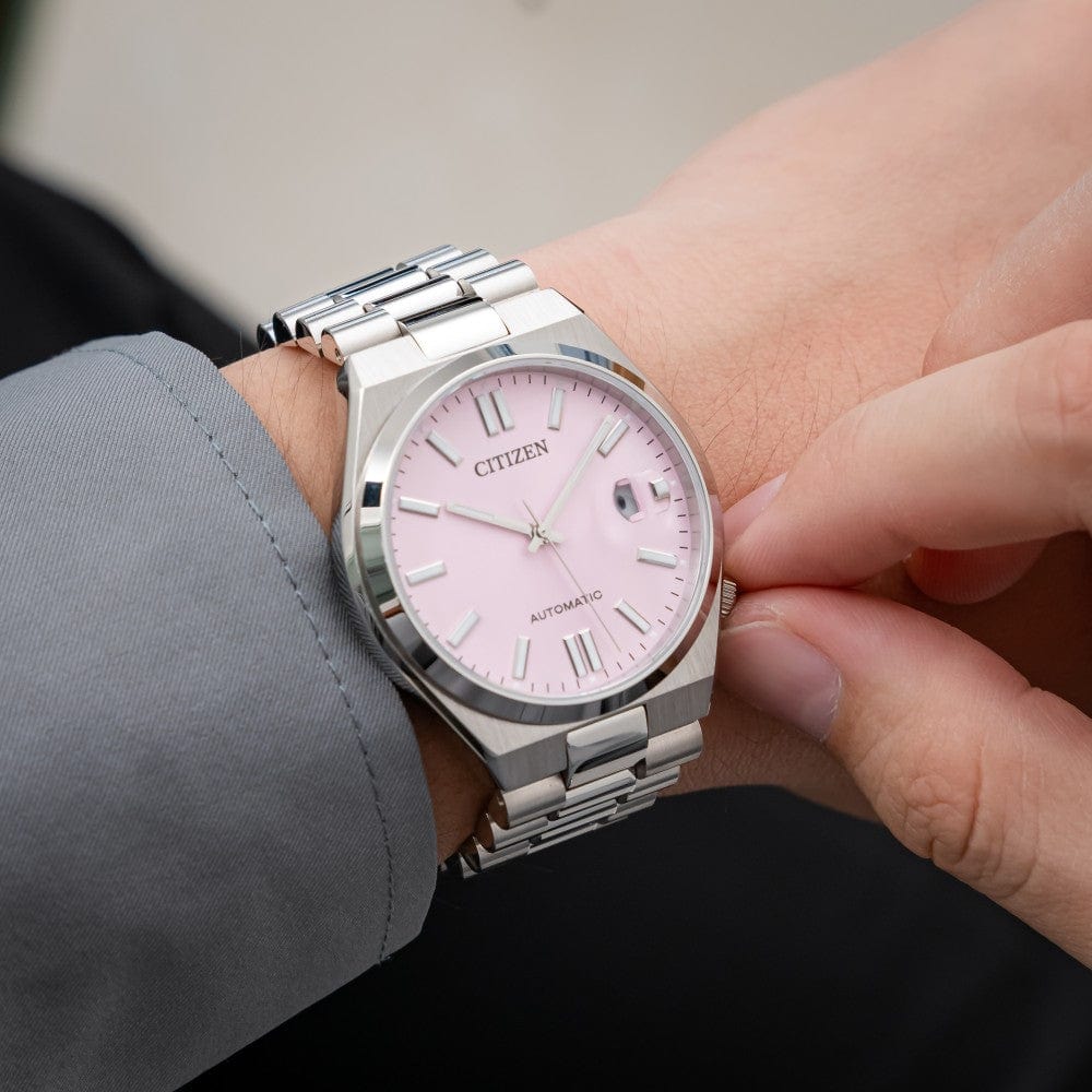Buy Shop Citizen x Pantone Automatic Dreamy Pink Dial Silver Steel Strap Watch For Men - NJ0158-89X USA Online