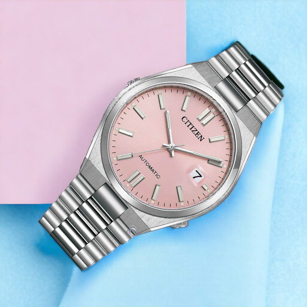 Buy Shop Citizen x Pantone Automatic Dreamy Pink Dial Silver Steel Strap Watch For Men - NJ0158-89X USA Online