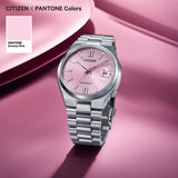 Buy Shop Citizen x Pantone Automatic Dreamy Pink Dial Silver Steel Strap Watch For Men - NJ0158-89X USA Online
