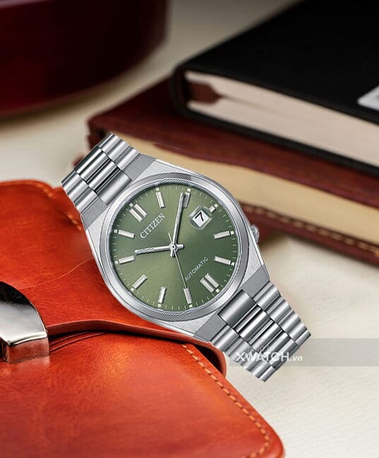 Buy Shop Citizen x Pantone Automatic Peaceful Green Dial Silver Steel Strap Watch For Men - NJ0158-89Z USA Online