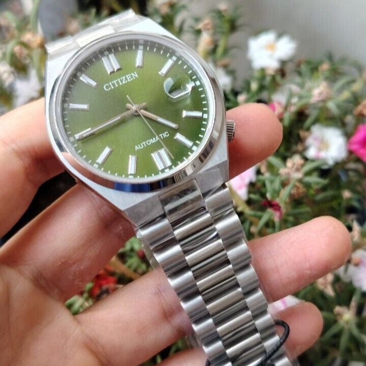 Buy Shop Citizen x Pantone Automatic Peaceful Green Dial Silver Steel Strap Watch For Men - NJ0158-89Z USA Online